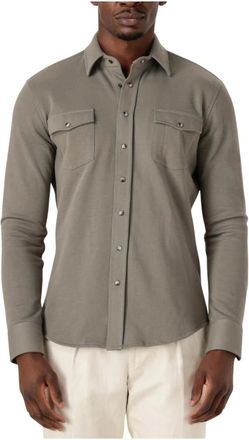 Profuomo Overhemden, Heren, Groen, S, Heren Overshirt Wester Groen