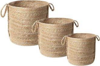 Beliani Set of 3 Baskets WADH Jute Natural