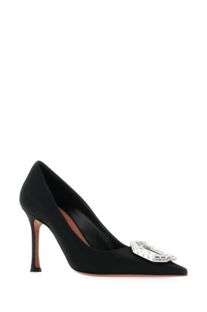 Amina Muaddi Black Velvet-Sole:calf Scarpe Con Tacco Velvet/sole:calf High Heel Shoes