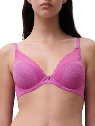 Chantelle Womens Norah Chic Plunge T-Shirt Bra - Pink Polyamide - Size 36FF