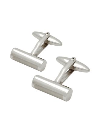 Lindenmann Manschettenknöpfe mit mattem Streifen in Silber, Größe 1