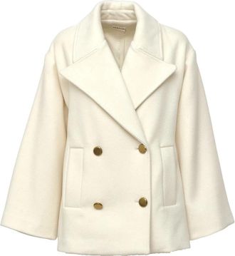 P.A.R.O.S.H. Double-Breasted Caban - Dames - Mantel - Wit - S - Wol - Jassen
