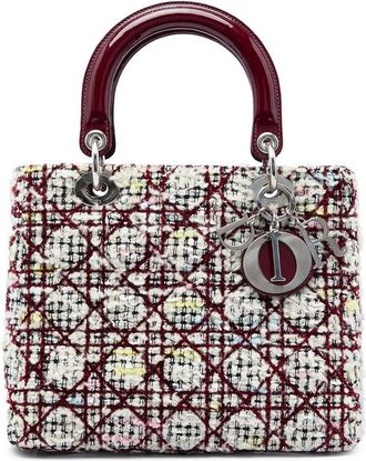 Dior Pre-owned Dior Medium Tweed Cannage Lady Satchel Ladies SVSRYQXVRCXOE025