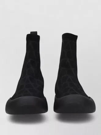 Valentino Garavani logo knit high-top sneakers