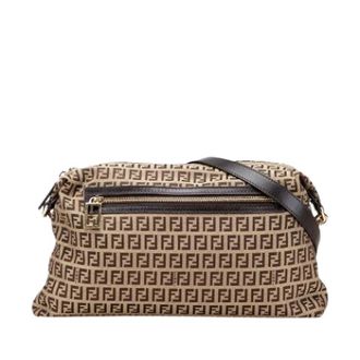Fendi Pre-owned Canvas Crossbody - Dames - Pre-owned - Beige - Maat: ONE Size Leer