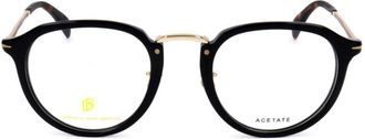 David Beckham Db 1014 Round Black Acetate Eyeglasses