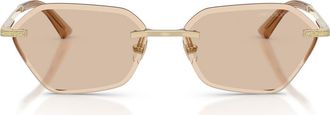 Jimmy Choo London Abby 58mm Irregular Sunglasses in Pale Gold /Light Brown at Nordstrom