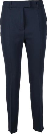 Max Mara Elegante Triacetaat Polyester Broek - Dames - Slim Fit Broeken - Blauw - XL - Polyester - Broeken