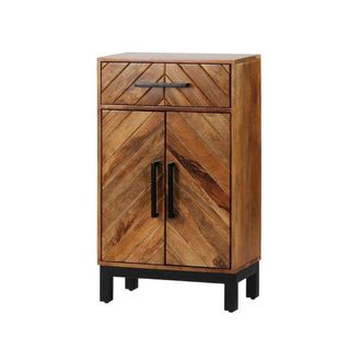 Jaipur Furniture Parquet Tall Slim Sideboard - Mango Wood/Iron - L30 x W54 x H90 cm - PP Finish in Brown