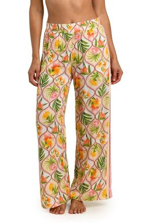 La Blanca Floral Wide Leg Cover-Up Pants in White Multi at Nordstrom, Size X-Small