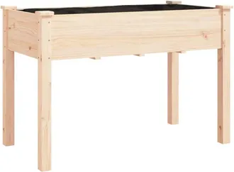 vidaXL Jardinera con forro interior madera maciza abeto 118x59x76 cm Vidaxl