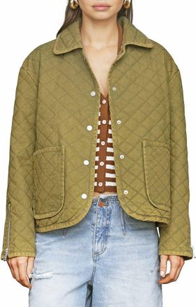 Avec Les Filles Diamond Quilted Cotton Jacket in Jungle at Nordstrom, Size X-Small