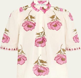 Alix of Bohemia Winn Fuchsia Poppy Blouse