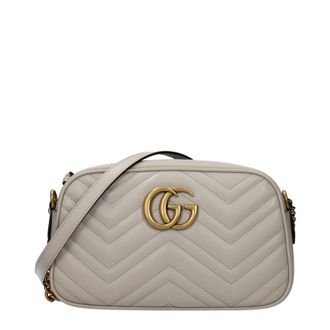 Gucci Borse a tracolla Gucci Marmont da donna in pelle grigia/grigio chiaro