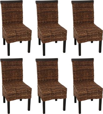 Hhg [nunca Usado] Lote De 6 Sillas De Comedor Silla De Mimbre M45 Silla De Mimbre Banana, Oscuro, Sin Coj&iacute;n