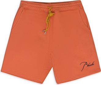 Rhude ORANGE SCRIPT LOGO SHORTS
