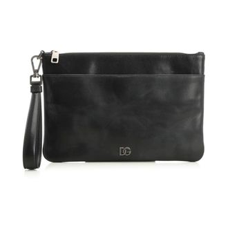 Dolce & Gabbana Tempesta Calfskin Necessaire - male - Dolce & Gabbana - Bags - Black - ONE SIZE - Bags