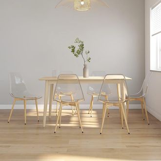 Berkfield Home Dining Chairs 6 pcs Transparent PET in Black