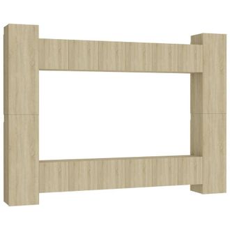 vidaXL Set De Muebles Sal&oacute;n Tv 10 Pzas Madera Ingenier&iacute;a Roble Sonoma Vidaxl