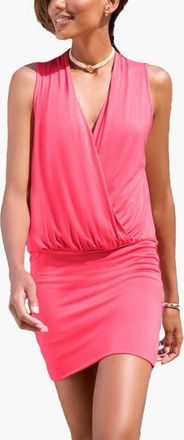 Lascana Womens Sleeveless Surplice Dress in Coral at Nordstrom, Size 14