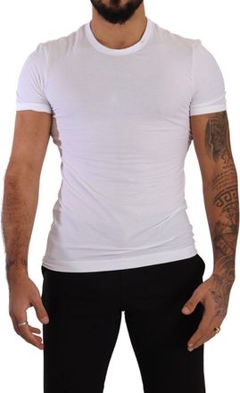 Dolce & Gabbana White Round Neck Cotton Stretch T-shirt Mens Underwear