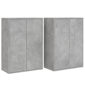 Berkfield Home Sideboards 2 pcs Concrete Grey 60x31x84 cm Engineered Wood | Size: 60 x 31 x 84 cm