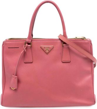 Prada Pre-owned Handbags, female, Pink, Size: ONE SIZE Pre-owned Vintage Saffiano Leather Top Handle Bag