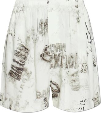 Balenciaga Sweet Treat Pyjama Shorts - Heren - Korte Broeken - Grijs - XL - Leer - Korte Broeken