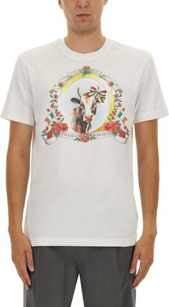 Moschino White Graphic Crew Neck T-Shirt
