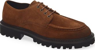 BOSS Julio Lugged Moc Toe Suede Derby in Dark Brown at Nordstrom, Size 11Us