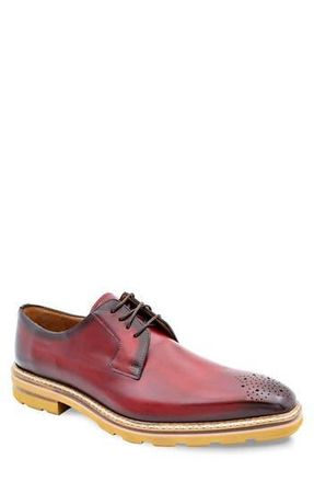 Mezlan Lug Sole Brogue Medallion Derby in Burgundy at Nordstrom Rack, Size 10.5
