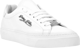 Philipp Plein Schoenen, unisex, Wit, 39 EU, Leer, Nappa Leather Lo-Top Sneakers Signature