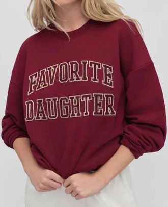 Favorite Daughter Collegiate Embroidery Sweatshirt In Burgundy