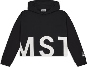 Freddy Felpa cappuccio cropped oversize con stampa MST