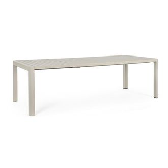 Konte Design Mesa de jard&iacute;n de aluminio beige con acabado en pintura en polvo