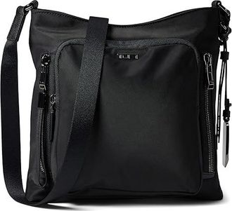 Tumi Voyageur Tyler Crossbody Womens Handbags Black/Gunmetal, Leather/Nylon