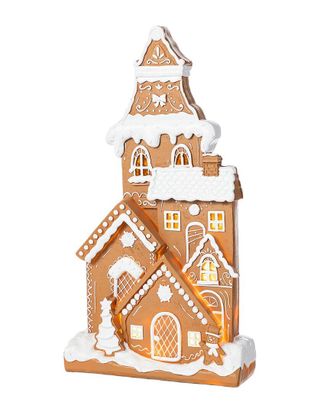 Glitzhome Christmas Lighted Gingerbread House Table Decor With Timer