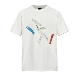 Paul Smith Camiseta de Algod&oacute;n con Estampado - Tops - Hombre - Blanco - XL