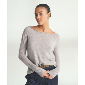 Naadam Lightweight Cashmere Boatneck Sweater in Cement at Nordstrom, Size Xx-Small