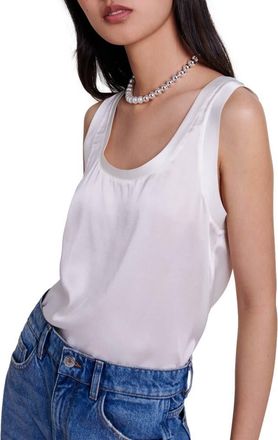 Maje Silk tank top in White at Nordstrom, Size X-Large