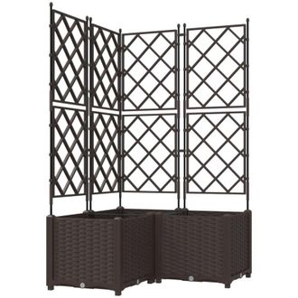 vidaXL Vidaxl - Garden Planter with Trellis 3 pcs Brown 80 x 80 x 143 cm pp