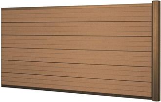 Hhg Hhg - Wpc Pantalla De Privacidad Sarthe, Valla Cortavientos, Postes De Aluminio, Elemento De Extensi&oacute;n Baja, 1.85m Teca