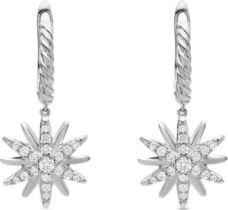 David Yurman Orecchini Starburst in argento sterling con diamanti (25mm)