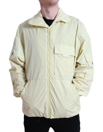 Dolce & Gabbana Mens Lightweight Jacket Utility Model - Yellow Nylon - Size EU 50 (Mens)