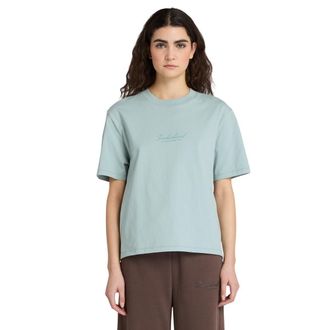 Timberland T-Shirt TIMBERLAND LUSH Comfort Short-Sleeve Tee, Damen, Gr. XXL, silber (silber blau), Obermaterial: 100% Baumwolle, Shirts T-Shirt