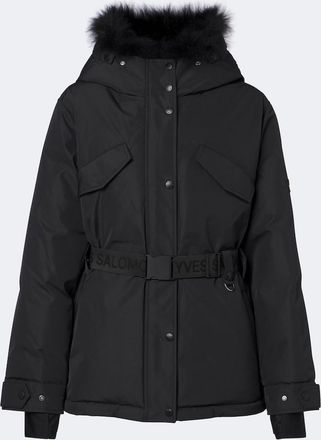 Yves Salomon Belted shearling-trimmed ski jacket