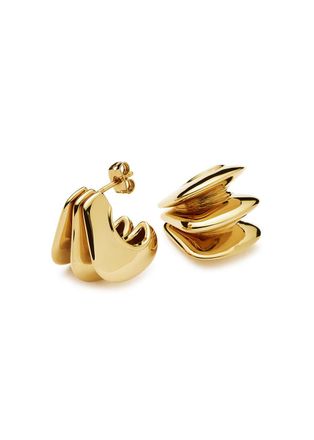 Missoma Hera Dome Triple Ridge 18kt Gold-plated Earrings - One Size