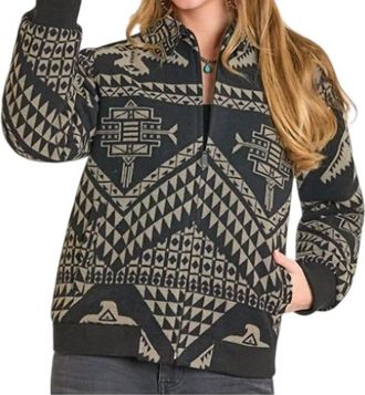 Panhandle Aztec Bomber Jacket In Black