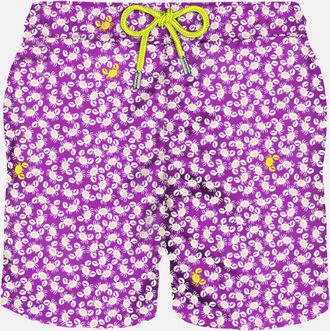 MC2 Saint Barth Man Light Fabric Swim Shorts With Crabs Print