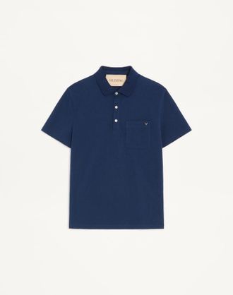 Valentino Valentino polo shirt in cotton piquet with VGold